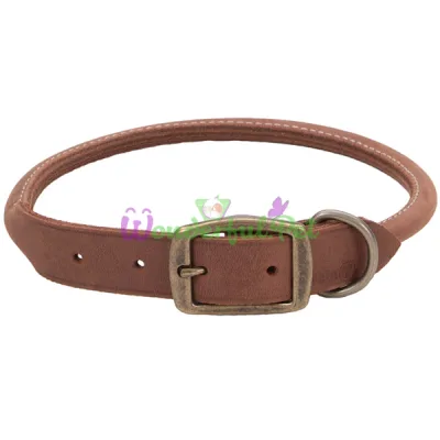 Кожаный ошейник Coastal Circle T для собак, шоколад, 1×40 см