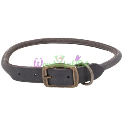 Кожаный ошейник Coastal Circle T для собак, серый, 1×40 см