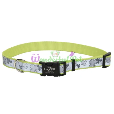 Светоотражающий ошейник Coastal Lazer для собак, салатовый, 1.6×30-45 см