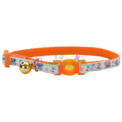 Безопасный ошейник Coastal Fashion Safe Cat Collar для кошек, светящийся, оранжевый, 1×20-30 см