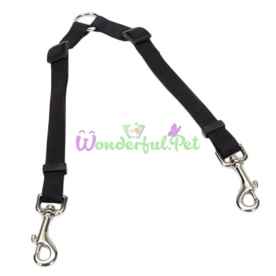 Поводок-спарка Coastal 2 Dog Adjustable Coupler для 2-х собак, нейлон, черный, 2 см