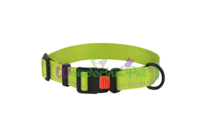 Ошейник нейлоновый BronzeDog Active для собак со светоотражением 25 мм 43-66 см салатовый 53Т