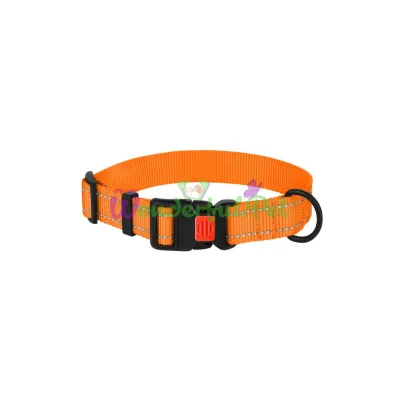 Ошейник нейлоновый BronzeDog Active для собак со светоотражением 20 мм 30-40 см оранжевый 51Т