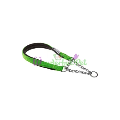Нейлоновый ошейник с металлической цепочкой Ferplast Daytona CSS15 45 Green для собак A: 45 см B: 15 см