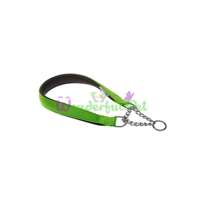 Нейлоновый ошейник с металлической цепочкой Ferplast Daytona CSS15 40 Green для собак A: 40 см B: 15 см