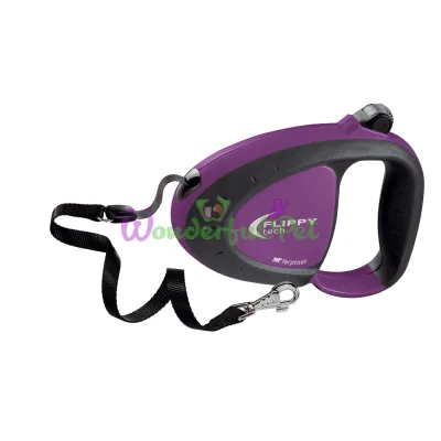 Поводок-рулетка для собак до 50 кг с лентой Ferplast Flippy Tech Tape L Purple фиолетовый 5 м