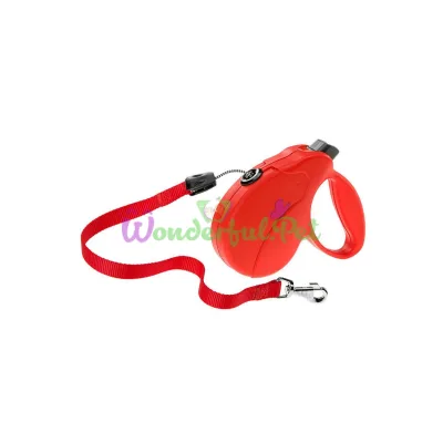 Поводок-рулетка для собак до 15 кг Ferplast Amigo Easy S Cord Rosso cо шнуром красный 5 м