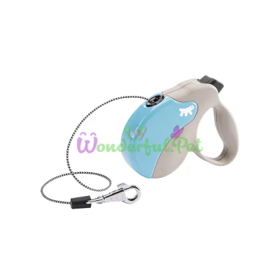 Поводок-рулетка Ferplast Amigo Mini Cord Beige-Blue Lead для собак cо шнуром бежево-голубой 12x3x10 см
