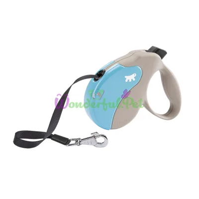 Поводок-рулетка Ferplast Amigo M Tape Beige-Blue для собак c лентой бежево-голубой 15x3,6x14 см