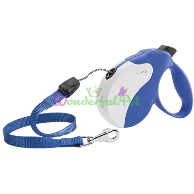 Поводок-рулетка Ferplast Amigo M Cord Blue-White Lead для собак cо шнуром бело-синий 15x3,6x14 см