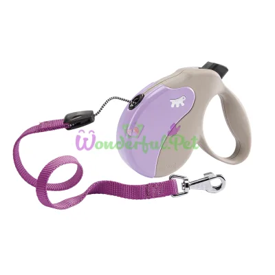 Поводок-рулетка Ferplast Amigo M Cord Beige-Purple Lead для собак cо шнуром бежево-фиолетовый 15x3,6x14 см