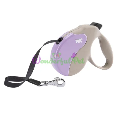 Поводок-рулетка Ferplast Amigo L Cord Beige-Purple Lead для собак cо шнуром бежево-фиолетовый 16x3,8x15 см