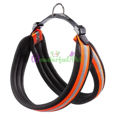 Эргономичная светоотражающая Ferplast Agila Reflex Orange 9 шлейка для собак с эластичным шнуром 77x85 см