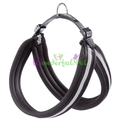 Эргономичная светоотражающая Ferplast Agila Reflex Black 9 шлейка для собак с эластичным шнуром 77x85 см