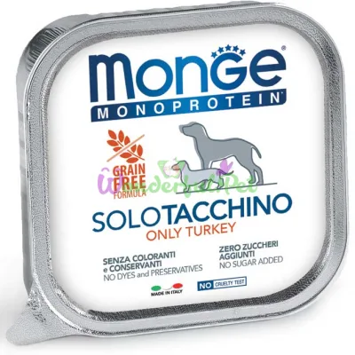 Монопротеїновий паштет MONGE DOG SOLO 100% Turkey 150 г