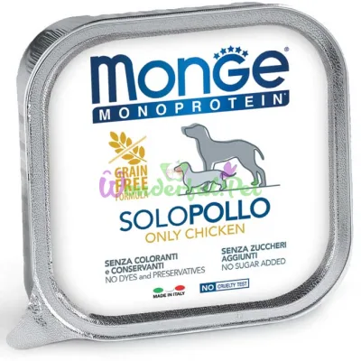 Монопротеїновий паштет MONGE DOG SOLO 100% Chicken 150 г