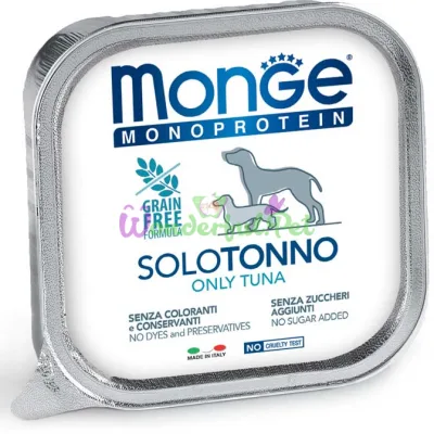 Монопротеиновый паштет MONGE DOG SOLO 100% Tuna 150 г