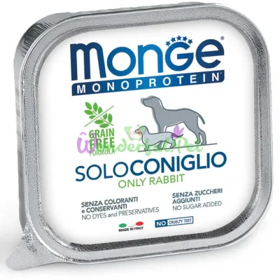 Монопротеиновый паштет MONGE DOG SOLO 100% Rabbit 150 г
