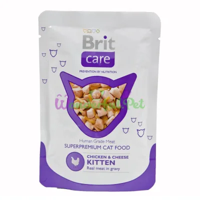 Влажный корм Brit Care Cat Chicken Cheese Kitten pouch 80 г
