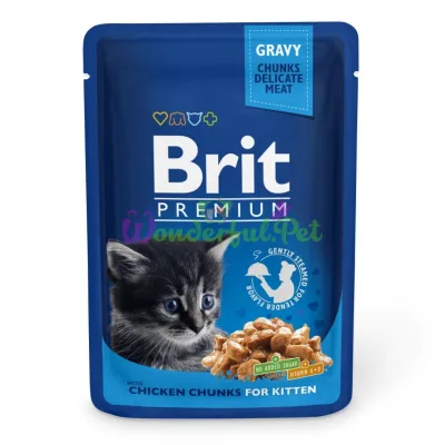 Вологий корм Brit Premium Cat Chicken Chunks for Kitten pouch 100 г