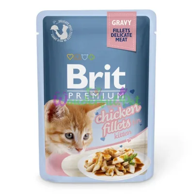 Влажный корм Brit Premium Cat Chicken Fillets for Kitten Gravy pouch 85 г