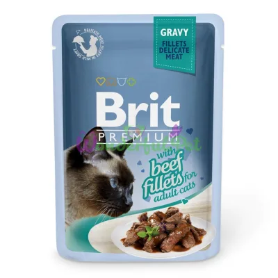 Влажный корм Brit Premium Cat Beef Fillets Gravy pouch 85 г