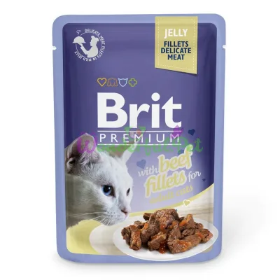 Влажный корм Brit Premium Cat Beef Fillets Jelly pouch 85 г
