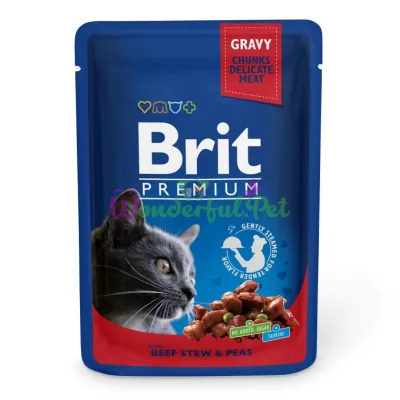 Влажный корм Brit Premium Cat Beef Stew Peas pouch 100 г