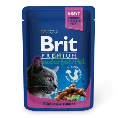 Вологий корм Brit Premium Cat Chicken Turkey pouch 100 г