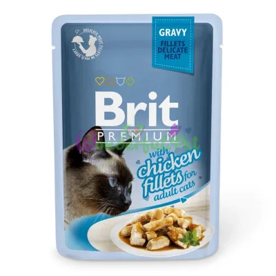 Влажный корм Brit Premium Cat Chicken Fillets Gravy pouch 85 г