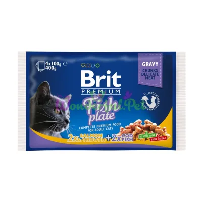 Влажный корм Brit Premium Cat Fish Plate pouches 400 г