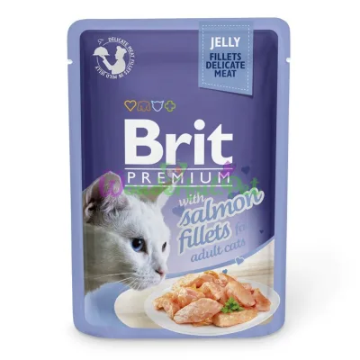 Влажный корм Brit Premium Cat Salmon Fillets Jelly pouch 85 г