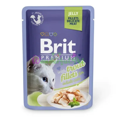 Влажный корм Brit Premium Cat Trout Fillets Jelly pouch 85 г