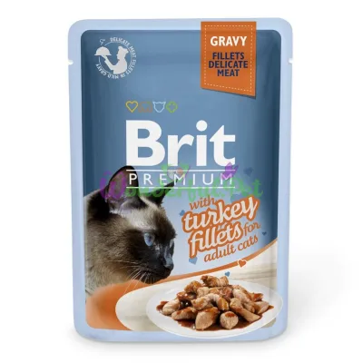 Влажный корм Brit Premium Cat Turkey Fillets Gravy pouch 85 г