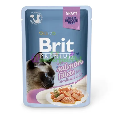 Влажный корм Brit Premium Cat Salmon Fillets Gravy pouch 85 г