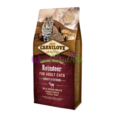 Сухой корм Carnilove Cat Energy Outdoor Reindeer 6 кг