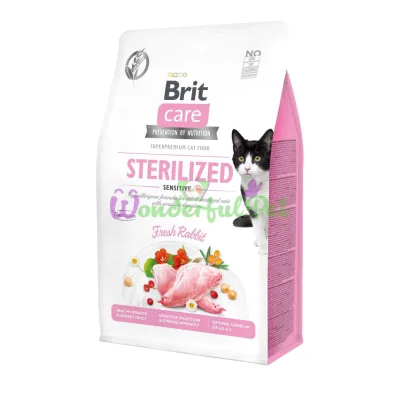Brit Care Cat GF Sterilised Sensitive Rabbit Dry Food 2 kg