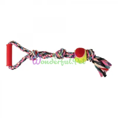 Trixie Rope Dog Toy with Handle and Ball 50 cm, d=6 cm (Textile, Assorted Colors)