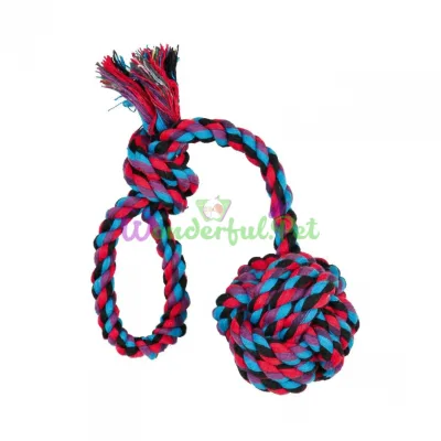 Trixie Braided Ball with Handle 30 cm, d=5.5 cm for Dogs (Textile, Assorted Colours)
