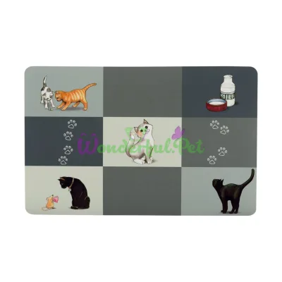 Trixie Patchwork Bowl Mat 44 x 28 cm (Grey)
