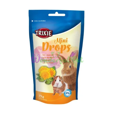 Лакомство для кроликов и морских свинок Trixie Mini Drops 75 г (одуванчик)