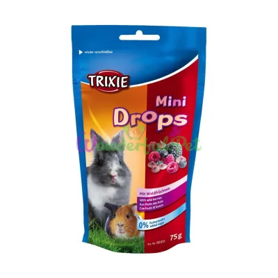 Лакомство для кроликов и морских свинок Trixie Mini Drops 75 г (ягоды)