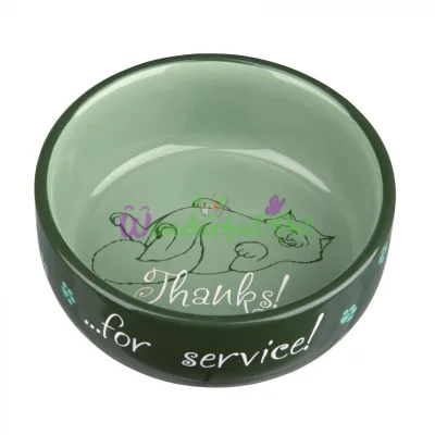 Миска керамическая Trixie Thanks for Service 300 мл / 11 см (зеленая, коричневая, фиолетовая, кремовая)