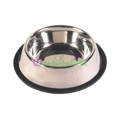 Trixie Stainless Steel Bowl with Rubber Rim 900 ml / 23 cm