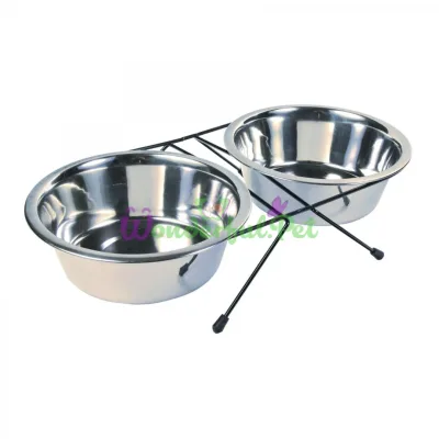 Миски металлические на подставке Trixie Eat on Feet 2 x 1,8 л / 20 см