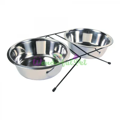 Миски металлические на подставке Trixie Eat on Feet 2 x 2,8 л / 24 см