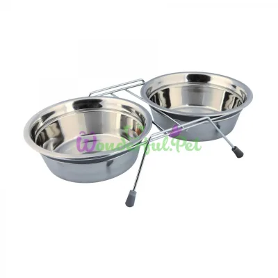 Миски металлические на подставке Trixie с шумовыми заглушками Eat on Feet 2 x 1,5 л / 21 см