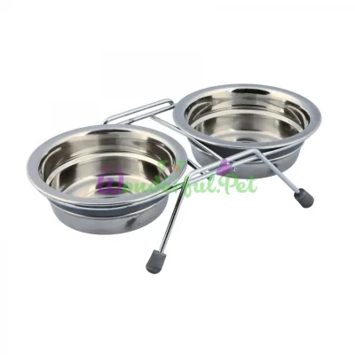 Миски металлические на подставке Trixie с шумовыми заглушками Eat on Feet 2 x 250 мл / 11 см