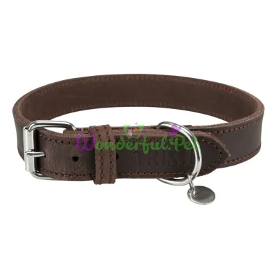 Ошейник Trixie кожаный Rustic M-L 42-48 см / 25 мм (коричневый)