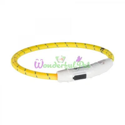 Ошейник Trixie полиуретановый светящийся USB Flash M-L 45 cм / 7 мм (желтый)
